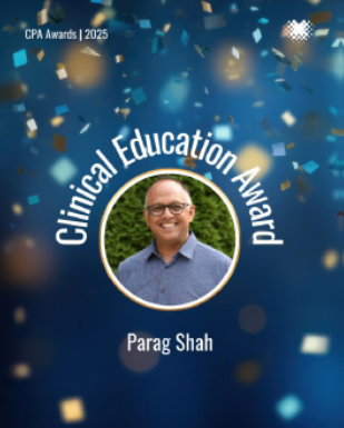 Parag Shah, Physiotherapist and winner of the Clinical Education Award from CPA